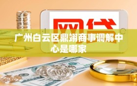 广州白云区鼎翊商事调解中心是哪家