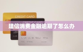 建信消费金融逾期了怎么办