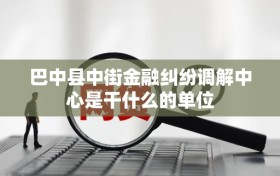 巴中县中街金融纠纷调解中心是干什么的单位