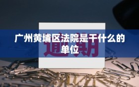 广州黄埔区法院是干什么的单位