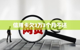 信用卡欠3万3个月不还