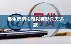 民生信用卡可以延期几天还款