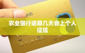 农业银行逾期几天会上个人征信