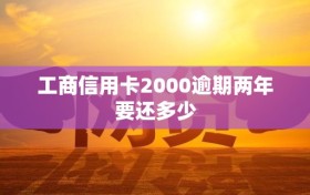 工商信用卡2000逾期两年要还多少