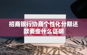 招商银行协商个性化分期还款要些什么证明