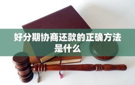 好分期协商还款的正确方法是什么