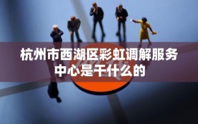 杭州市西湖区彩虹调解服务中心是干什么的