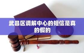 武昌区调解中心的短信是真的假的
