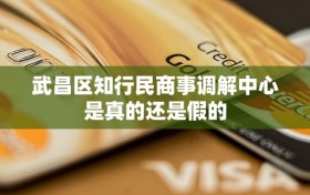 武昌区知行民商事调解中心是真的还是假的