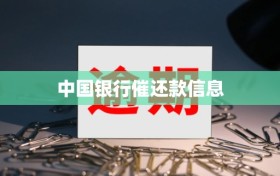 中国银行催还款信息