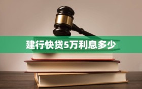 建行快贷5万利息多少