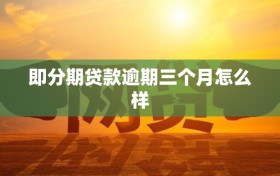 即分期贷款逾期三个月怎么样