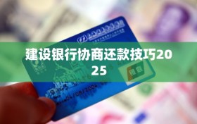 建设银行协商还款技巧2025