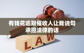 有钱花逾期催收人让我说句承担法律的话