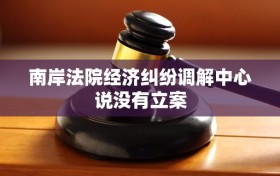 南岸法院经济纠纷调解中心说没有立案