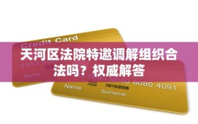 天河区法院特邀调解组织合法吗？权威解答