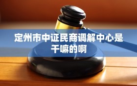 定州市中证民商调解中心是干嘛的啊