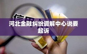 河北金融纠纷调解中心说要起诉