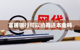 富民银行可以协商还本金吗