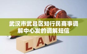 武汉市武昌区知行民商事调解中心发的调解短信