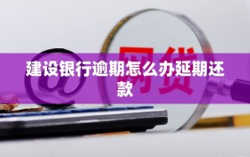 建设银行逾期怎么办延期还款