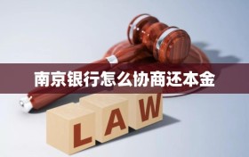 南京银行怎么协商还本金