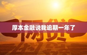 厚本金融说我逾期一年了