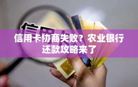 信用卡协商失败？农业银行还款攻略来了