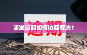 浦发逾期如何协商解决？