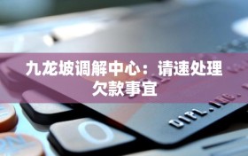 九龙坡调解中心：请速处理欠款事宜