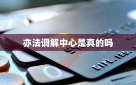 亦法调解中心是真的吗