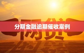 分期金融逾期催收案例