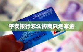 平安银行怎么协商只还本金