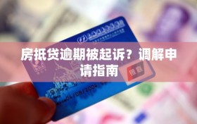 房抵贷逾期被起诉？调解申请指南