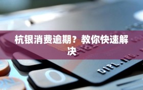 杭银消费逾期？教你快速解决