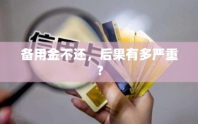 备用金不还，后果有多严重？