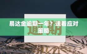 易达金逾期一年？速看应对策略