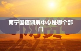 南宁国信调解中心是哪个部门