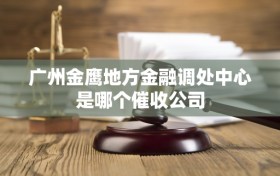 广州金鹰地方金融调处中心是哪个催收公司