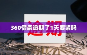 360借条逾期了1天要紧吗