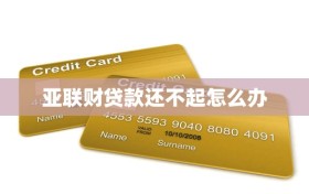 亚联财贷款还不起怎么办