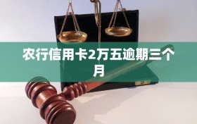 农行信用卡2万五逾期三个月