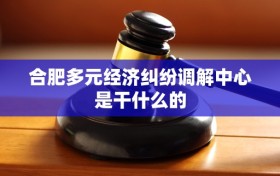 合肥多元经济纠纷调解中心是干什么的