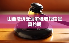 山西法诉云调解催收短信是真的吗