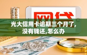 光大信用卡逾期三个月了,没有钱还,怎么办