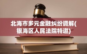 北海市多元金融纠纷调解(银海区人民法院特邀)