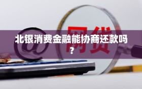 北银消费金融能协商还款吗？