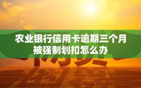 农业银行信用卡逾期三个月被强制划扣怎么办