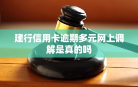 建行信用卡逾期多元网上调解是真的吗