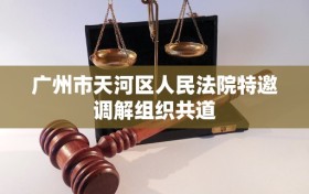 广州市天河区人民法院特邀调解组织共道